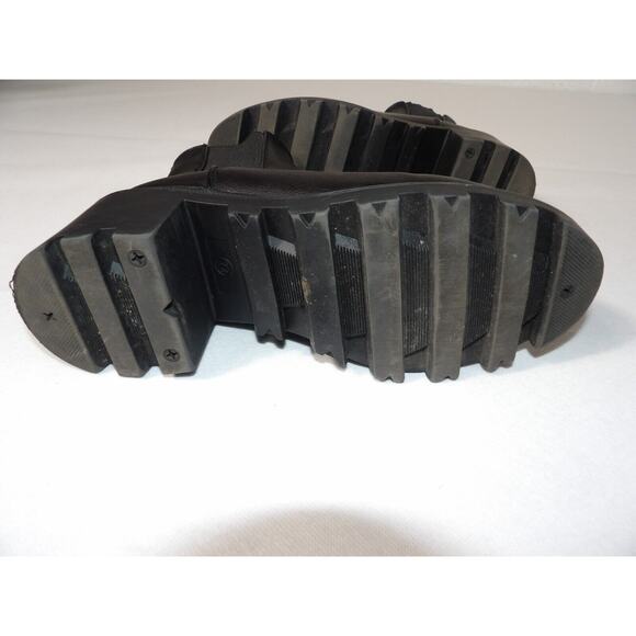 Catherine Malandrino Sz 7.5 Platform Heel Boot Black Pull On Blocky Chunky Y2K - Picture 13 of 16